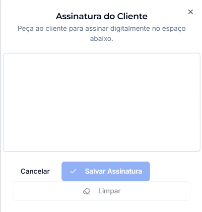 Painel para coleta de assinatura digital.